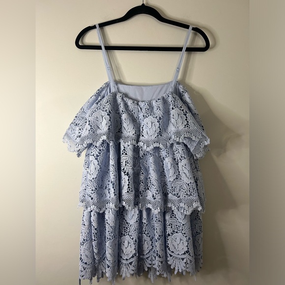 NWT Vestique Isn't She Lovely Light Blue Tiered Mini Dress - Picture 7 of 8